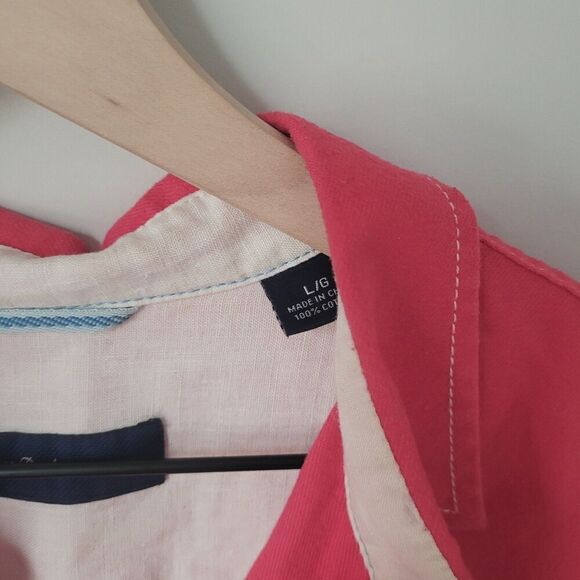 Tommy Bahama Heavyweight Cotton Red Button Down Shirt Size Large - Picture 3 of 11